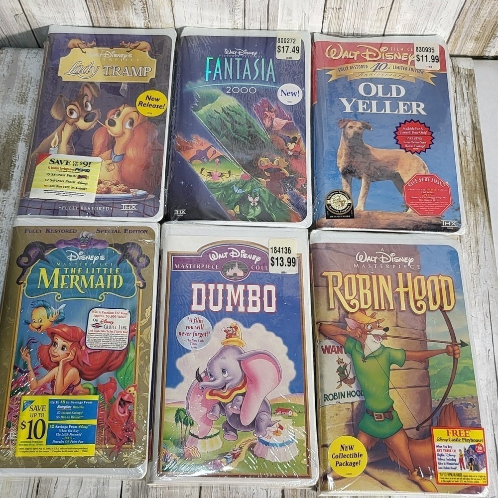 Vintage 1994-1999 Walt Disney Masterpiece Collection VHS Tapes Brand New - Picture 1 of 9